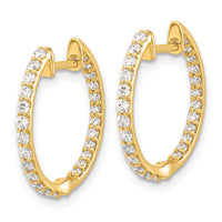 Thumbnail for 14k Diamond In/Out Hinged Hoop Earrings