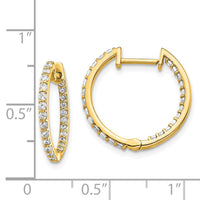 Thumbnail for 14k Diamond In/Out Hinged Hoop Earrings