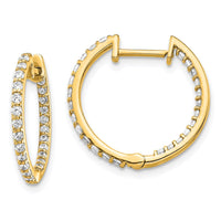 Thumbnail for 14k Diamond In/Out Hinged Hoop Earrings