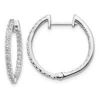 Thumbnail for 14k Diamond In/Out Hinged Hoop Earrings