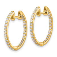 Thumbnail for 14k Diamond In/Out Hinged Hoop Earrings
