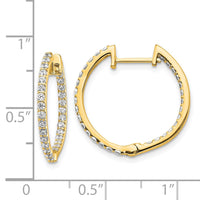 Thumbnail for 14k Diamond In/Out Hinged Hoop Earrings