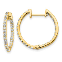 Thumbnail for 14k Diamond In/Out Hinged Hoop Earrings