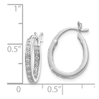 Thumbnail for 14k Diamond In/Out Hoop Earrings