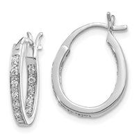 Thumbnail for 14k Diamond In/Out Hoop Earrings