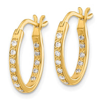 Thumbnail for 14k Diamond In/Out Hoop Earrings