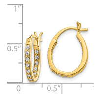 Thumbnail for 14k Diamond In/Out Hoop Earrings