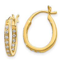 Thumbnail for 14k Diamond In/Out Hoop Earrings