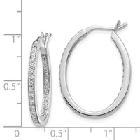 Thumbnail for 14k Diamond In/Out Hoop Earrings