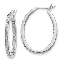 Thumbnail for 14k Diamond In/Out Hoop Earrings