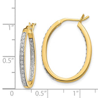Thumbnail for 14k Diamond In/Out Hoop Earrings