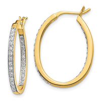 Thumbnail for 14k Diamond In/Out Hoop Earrings