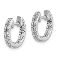 Thumbnail for 14k White Gold In/Out Diamond Hinged Hoop Earrings