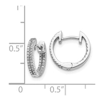 Thumbnail for 14k White Gold In/Out Diamond Hinged Hoop Earrings