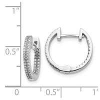 Thumbnail for 14k White Gold In/Out Diamond Hinged Hoop Earrings