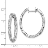 Thumbnail for 14k White Gold Diamond In/Out Hinged Hoop Earrings