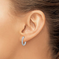 Thumbnail for 14k White Gold Diamond In/Out Hinged Hoop Earrings