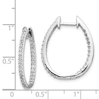 Thumbnail for 14k White Gold In/Out Diamond Hinged Hoop Earrings