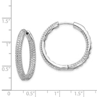 Thumbnail for 14k White Gold 1 1/2Ctw Hinged Hoop Diamond Earrings