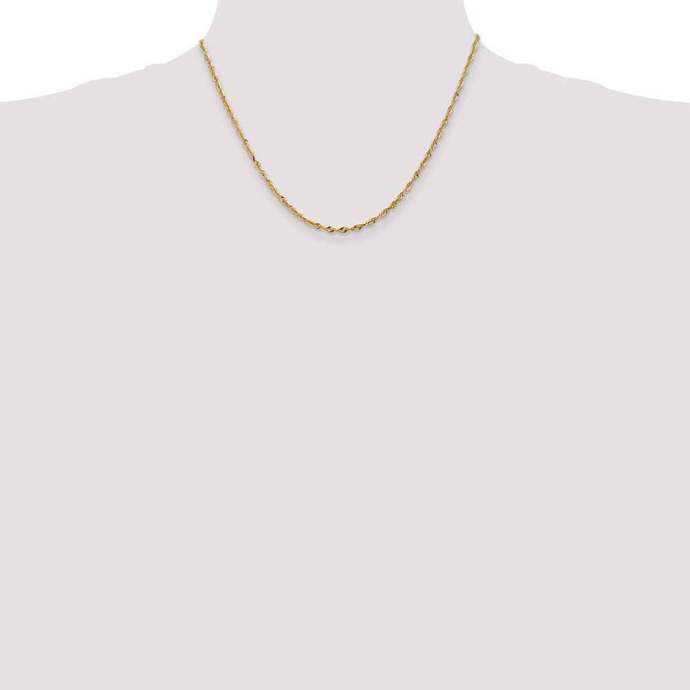 14k 2.5mm Extra-Light D/C Rope Chain