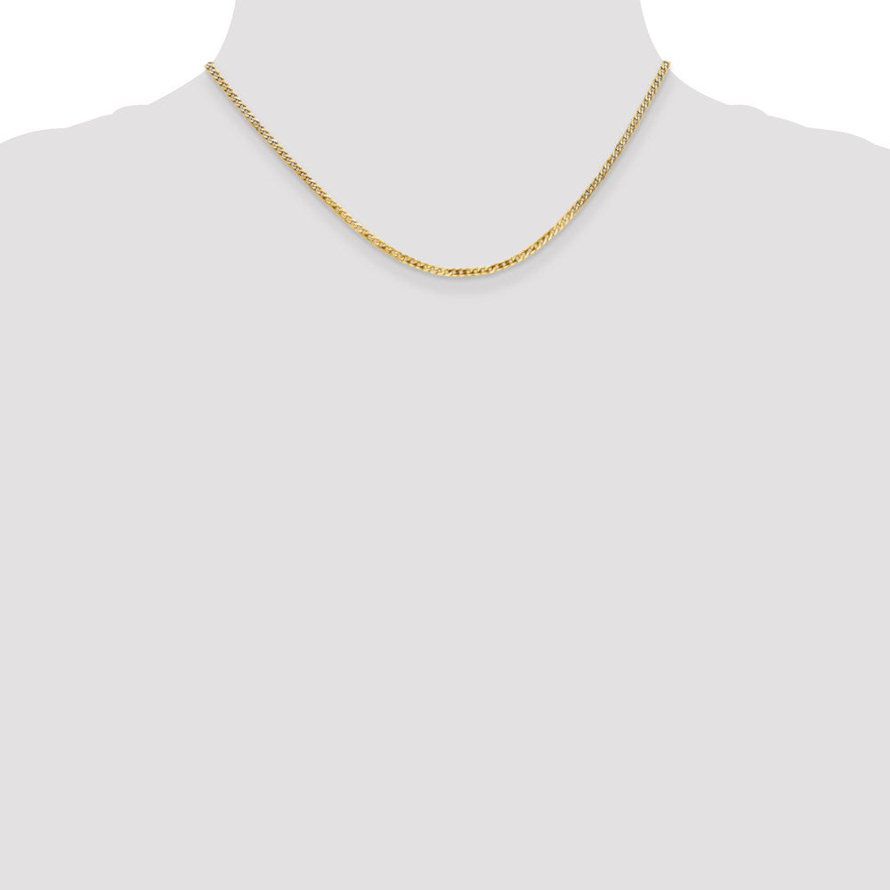 14k 2.2mm Flat Beveled Curb Chain