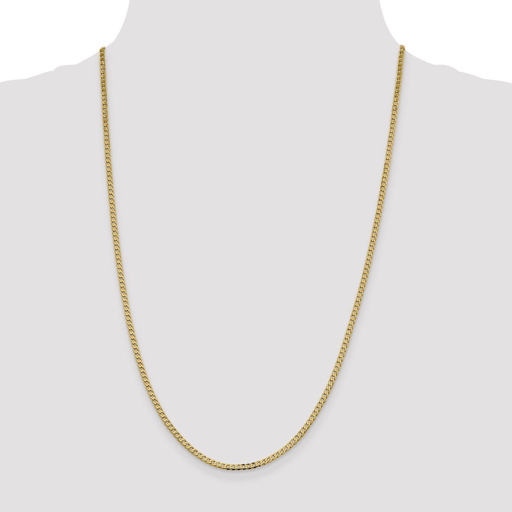 14k 2.3mm Flat Beveled Curb Chain