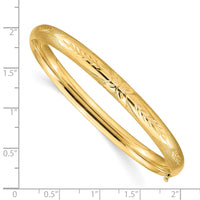 Thumbnail for 14k 4/16 Florentine Engraved Hinged Bangle Bracelet
