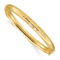 Thumbnail for 14k 4/16 Florentine Engraved Hinged Bangle Bracelet