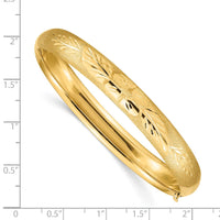 Thumbnail for 14k 5/16 Florentine Engraved Hinged Bangle Bracelet