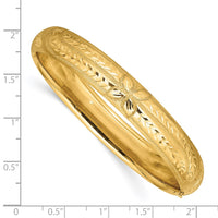 Thumbnail for 14k 7/16 Florentine Engraved Hinged Bangle Bracelet