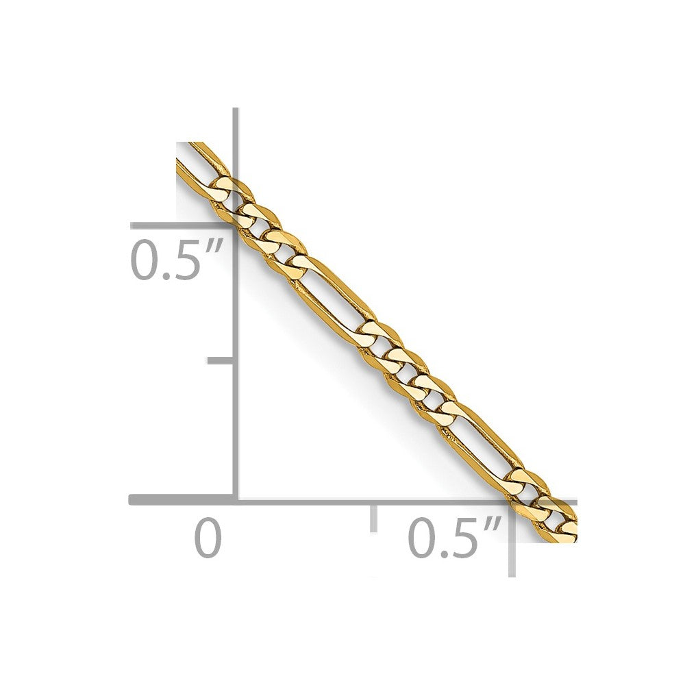 14k 1.8mm Flat Figaro Chain