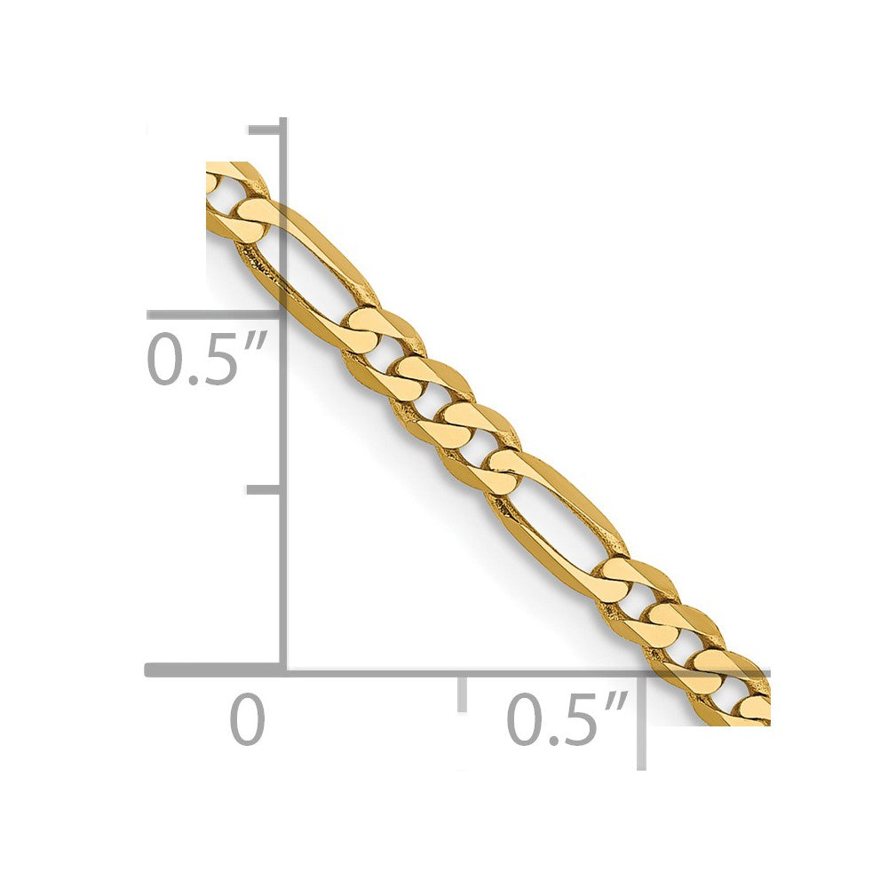 14k 2.75mm Flat Figaro Chain