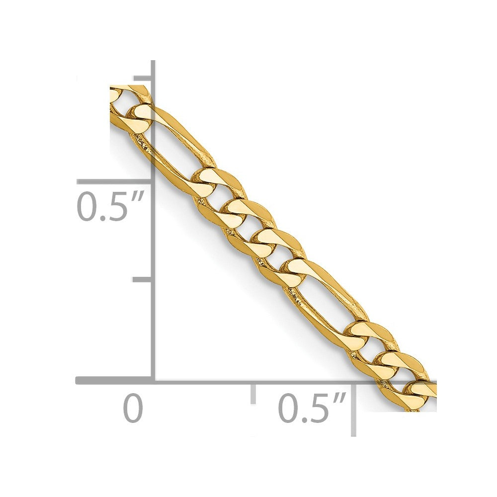 14k 3mm Flat Figaro Chain