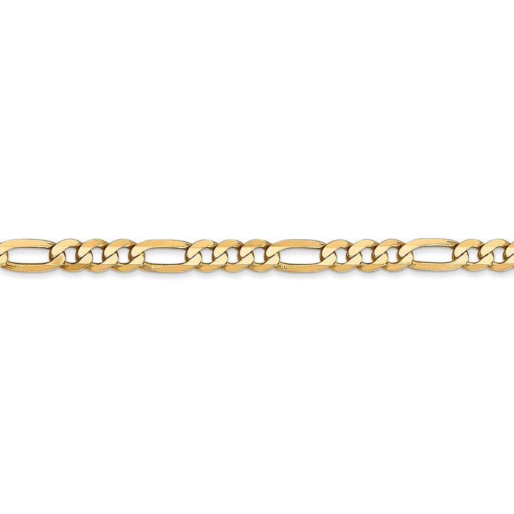 14k 4mm Flat Figaro Chain