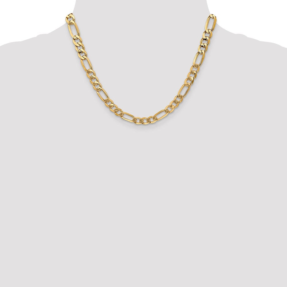 14k 7mm Flat Figaro Chain