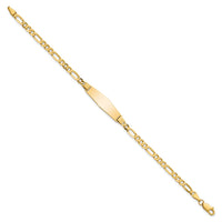 Thumbnail for 14k Soft Diamond Shape Figaro ID Bracelet