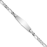 Thumbnail for 14k WG Soft Diamond Shape Figaro Link ID Bracelet