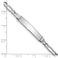 Thumbnail for 14k WG Soft Diamond Shape Figaro Link ID Bracelet