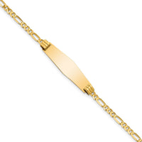 Thumbnail for 14k Soft Diamond Shape Figaro ID Bracelet