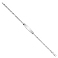 Thumbnail for 14k WG Soft Diamond Shape Figaro Link ID Bracelet