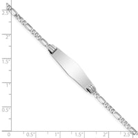 Thumbnail for 14k WG Soft Diamond Shape Figaro Link ID Bracelet
