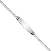 Thumbnail for 14k WG Soft Diamond Shape Figaro Link ID Bracelet