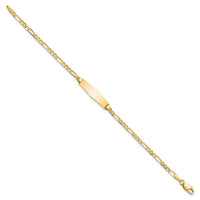 Thumbnail for 14k Baby Soft Diamond Shape Figaro ID Bracelet