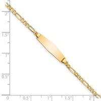 Thumbnail for 14k Baby Soft Diamond Shape Figaro ID Bracelet