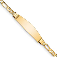 Thumbnail for 14k Figaro Soft Diamond Shape ID Bracelet