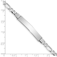 Thumbnail for 14k WG Figaro Link Soft Diamond Shape ID Bracelet