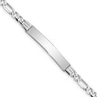 Thumbnail for 14k WG Figaro Link Soft Diamond Shape ID Bracelet