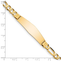Thumbnail for 14k Figaro Soft Diamond Shape ID Bracelet