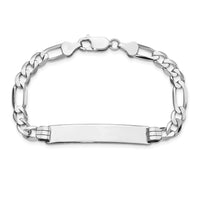 Thumbnail for 14k WG Figaro Link Soft Diamond Shape ID Bracelet