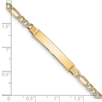 Thumbnail for 14k with Rhodium Pav‚ Figaro ID Bracelet